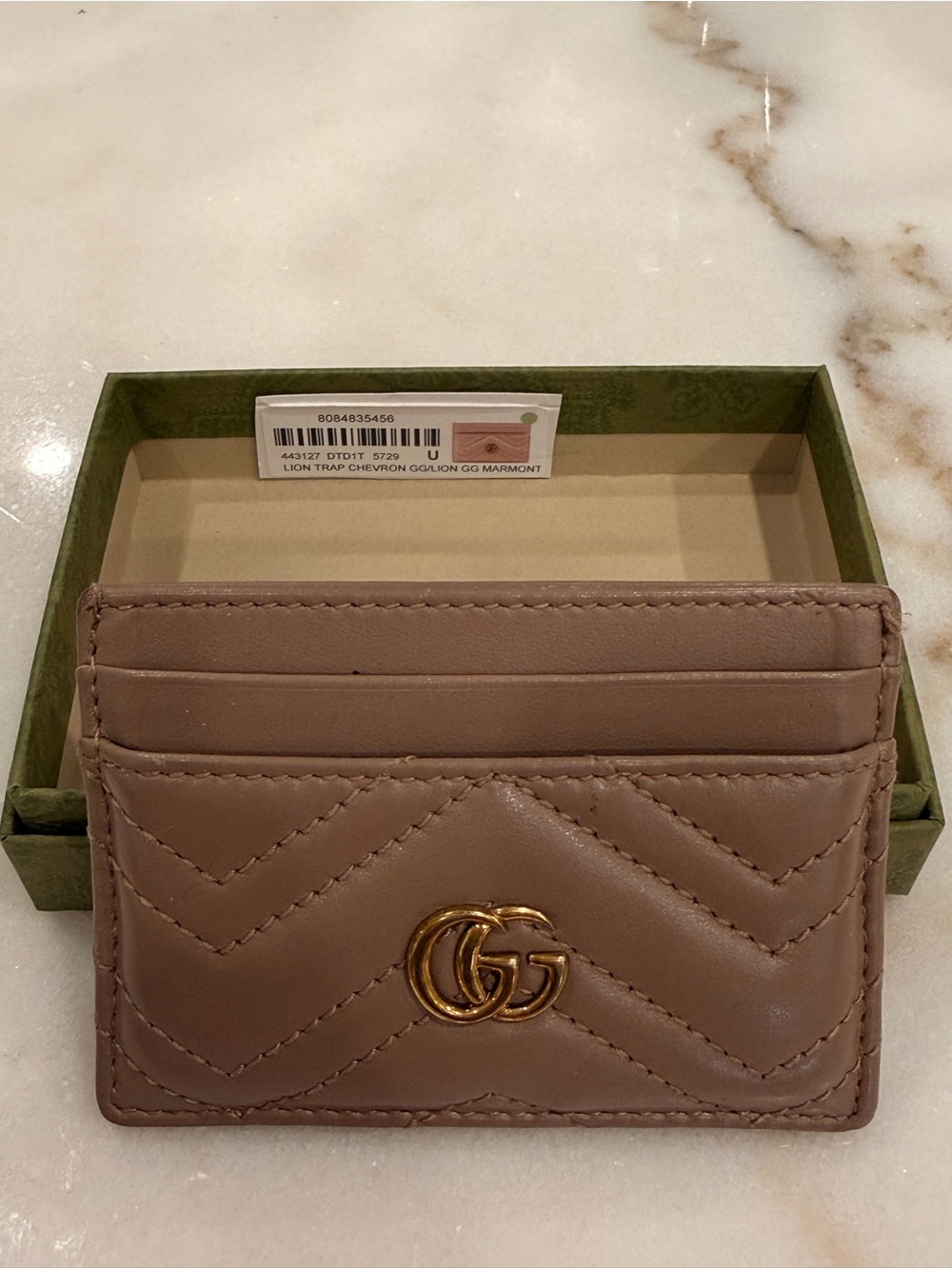 Authentic Gucci GG Marmont Card Case - Pink beige leather - Picture 1 of 9